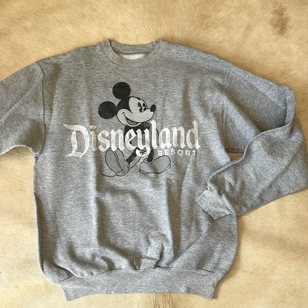 Vintage Gray DISNEY MICKEY MOUSE Graphic Crewneck SWEATSHIRT